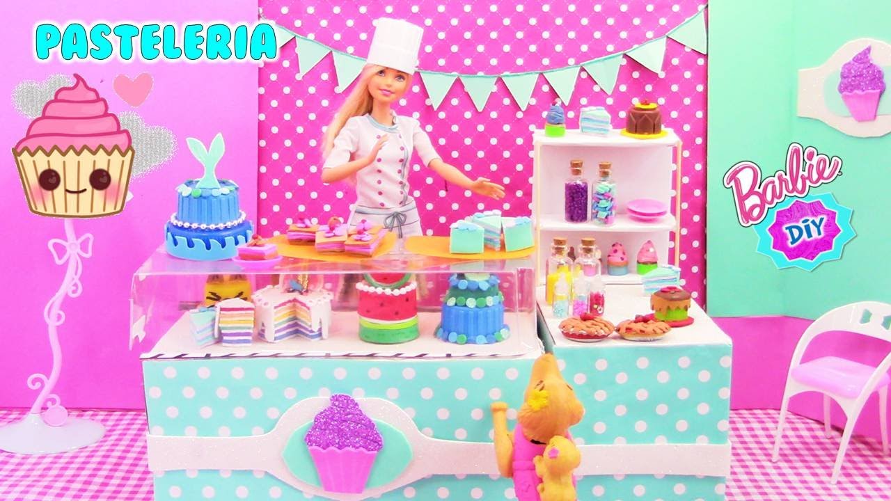 🍰 Como hacer PASTELERIA para MUÑECAS Barbie muy FÁCIL! Reciclando! MANUALIDADES PARA MUÑECAS