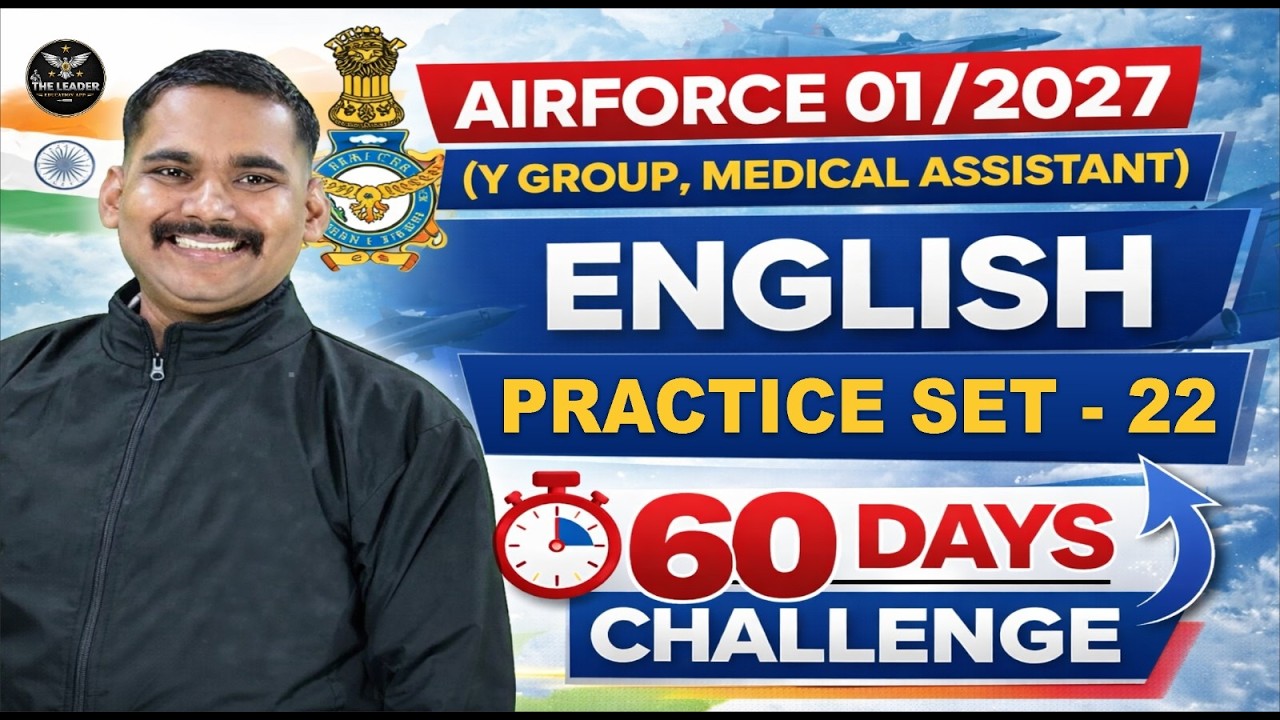 AIRFORCE X &Y Group 01/2027 | Medical Assistant English Practice Class |By Satydev Sir #airforce #12