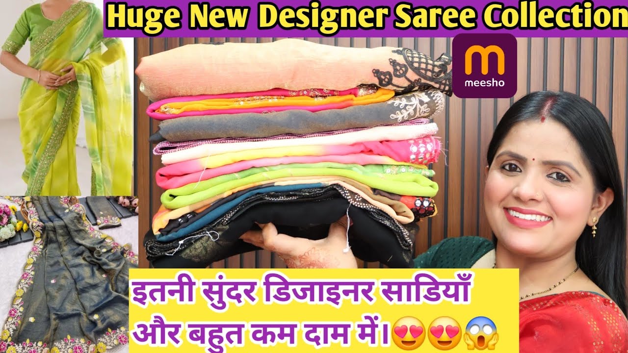 Meesho Huge Designer Handwork Saree Haul 😍 Viral Wedding & Partywear Sarees Under Budget!