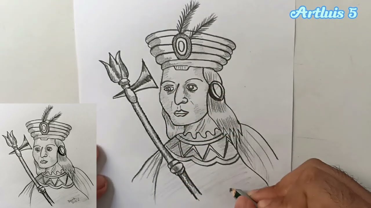 ¿Cómo dibujar al  Inca Huiracocha  | Full HD