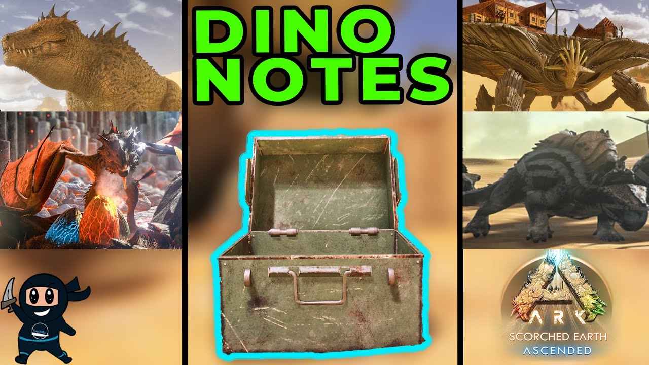All Dino Dossier Locations on Scorched Earth Ark Survival Ascended