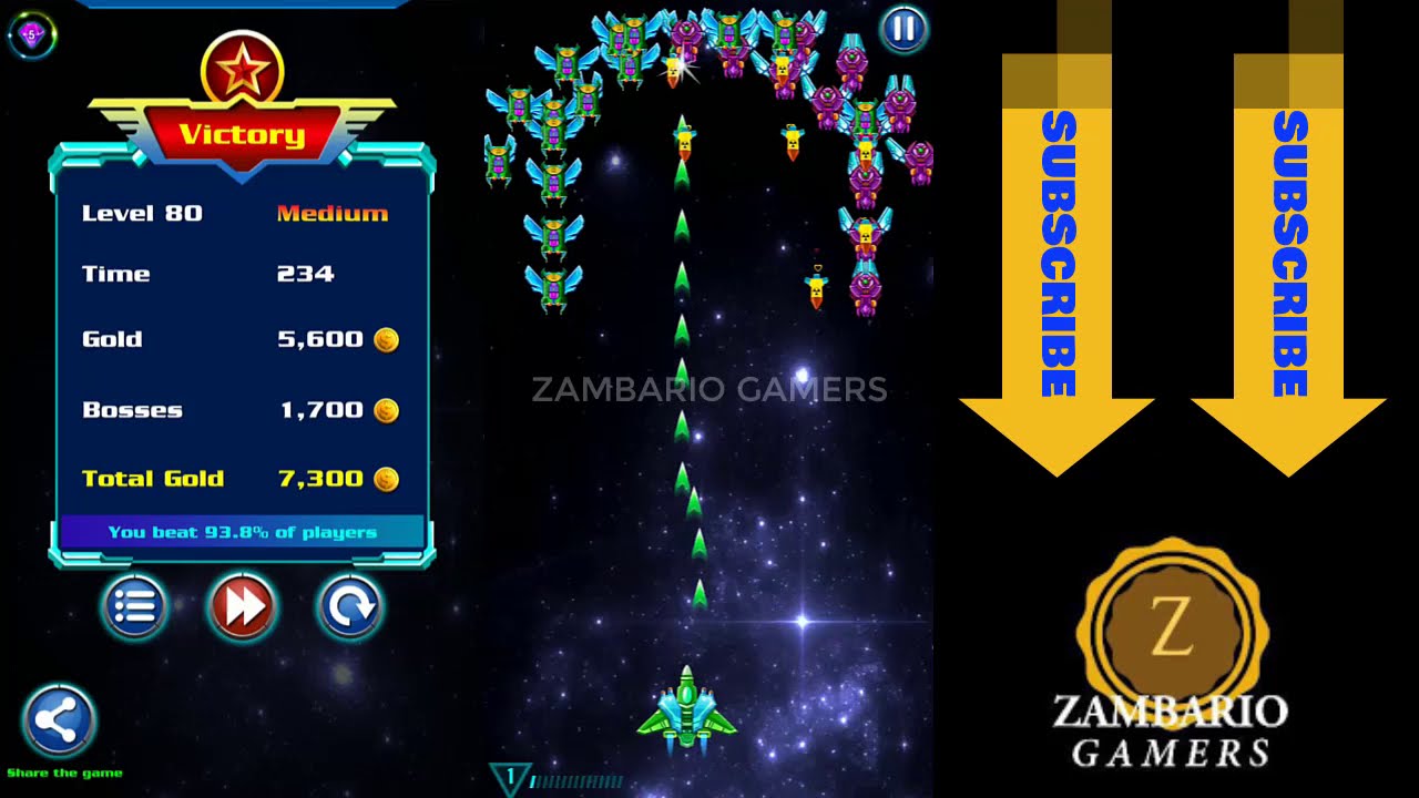 Alien Shooter Level 80 | Low Power Ship | Galaxy Attack | Pulse Blast | Zambario Gamers