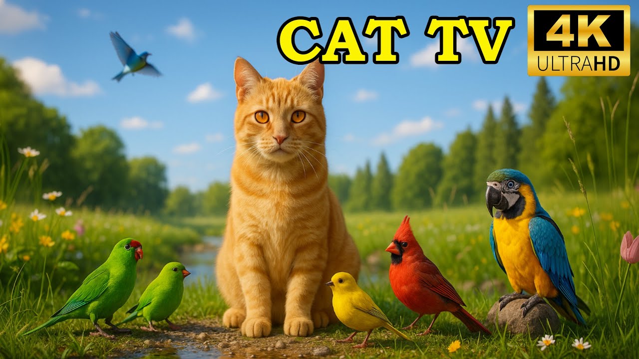 Cat TV for Cats to Watch 🐿️ Squirrels Leaping Across Branches With Birds Singing | 4K CAT GAMES