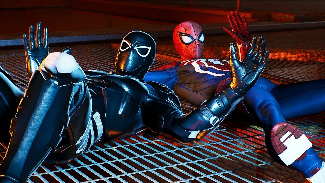 A Heroic Alliance: Harry Joins Forces with Peter to Battle Kraven's Hunters in Marvel's Spiderman 2