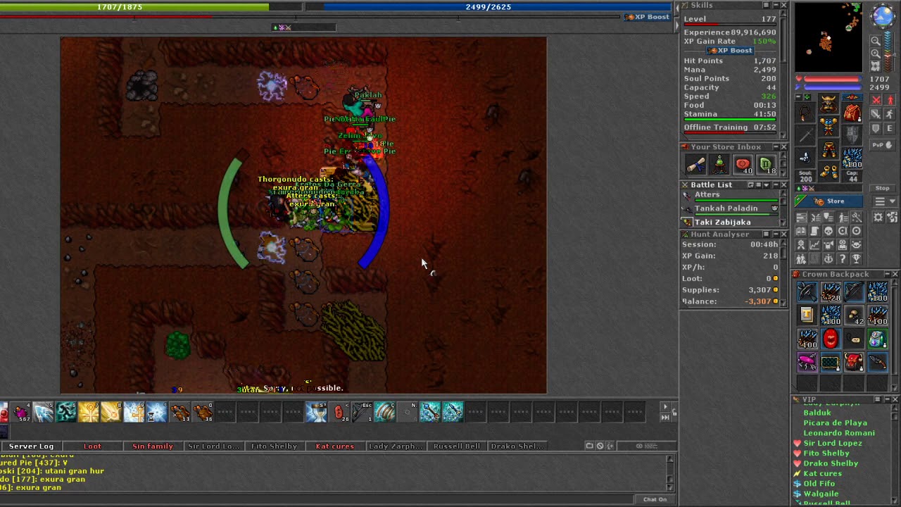 Tibia - Pits of Inferno Quest POIQ - Laberinto y llegada a sala principal