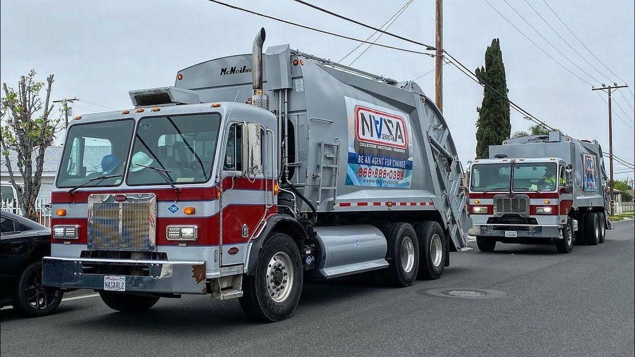 Two NASA Services Peterbilt 320 Rear Loaders on Bulky Waste