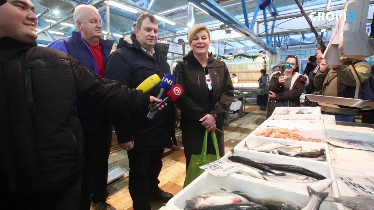 Kolinda Grabar Kitarovic sa suprugom Jakovom obavila kupovinu na trznici Dolac