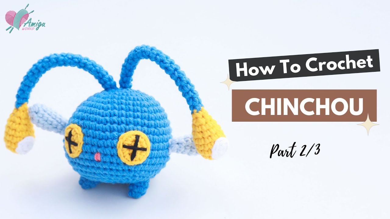 #350 | Amigurumi Chinchou (2/3) | How to crochet Pokémon amigurumi | Free pattern | AmiguWorld