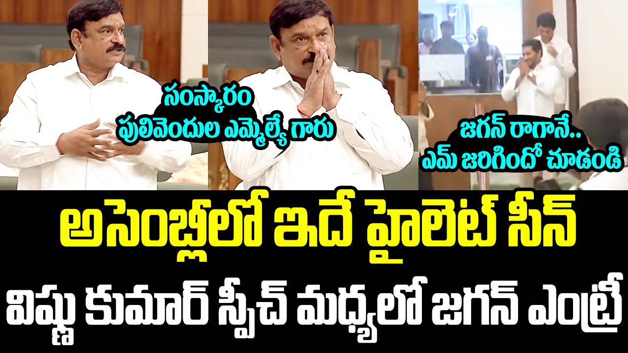 Jagan looks crestfallen | Vishnu Kumar Raju Hilarious Counter To Jagan In Assembly | YSRCP vs TDP...