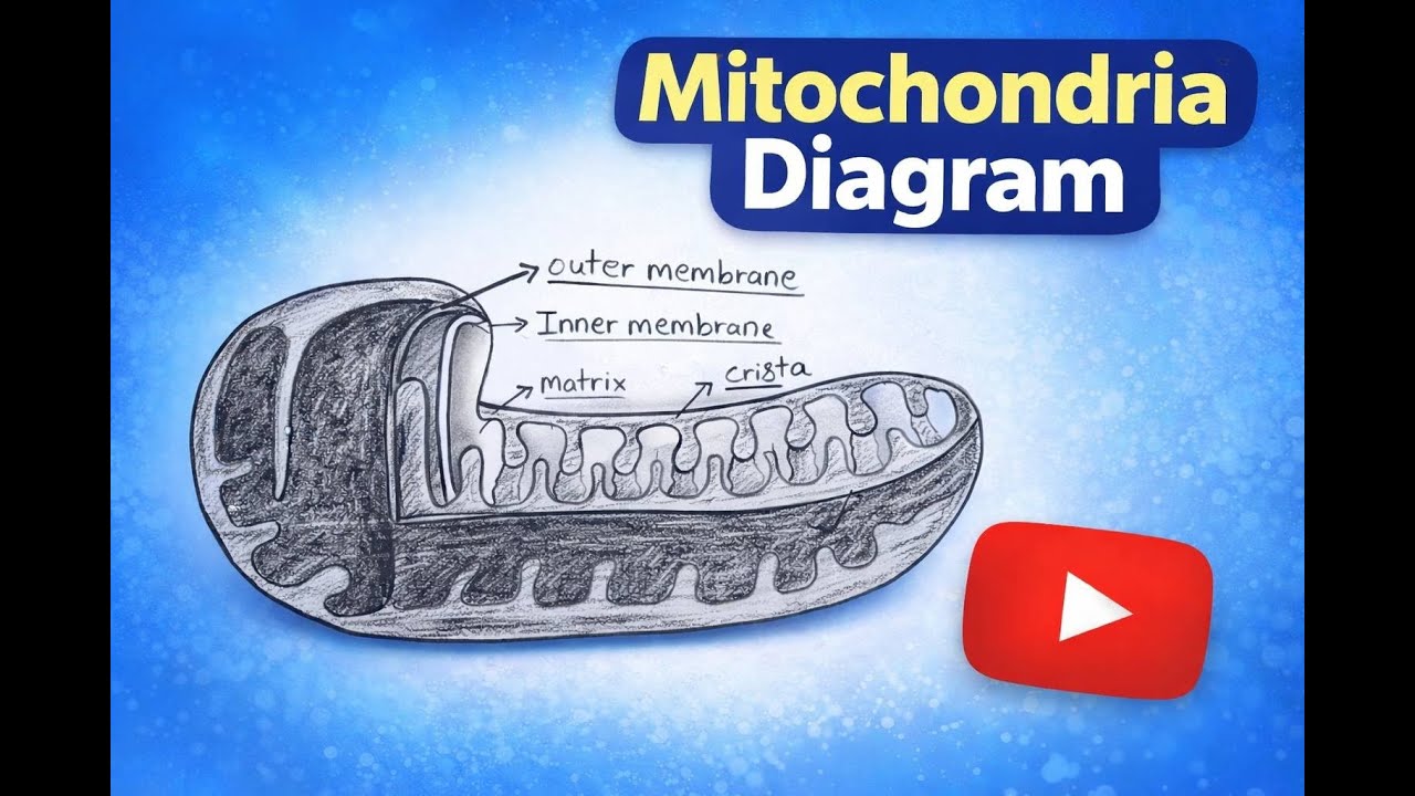 Mitochondria Diagram | Class 11 Biology Drawing