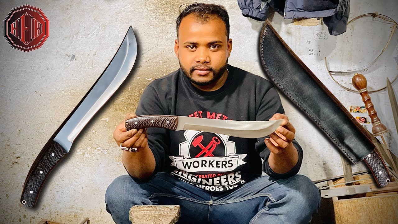 HOW TO MAKE A HUNTING KNIFE | AMAZING D2 STEEL CUTTING PROCESS WITH MAGNIFICENT EFFORT