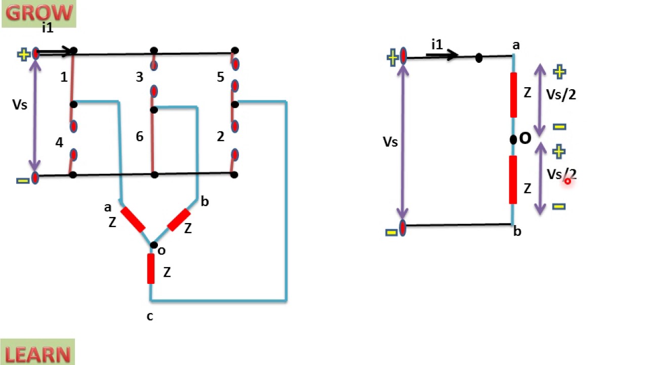 Three Phase Bridge Inverter 120 Degree Mode Vsi Step 1 , 2 (हिन्दी )