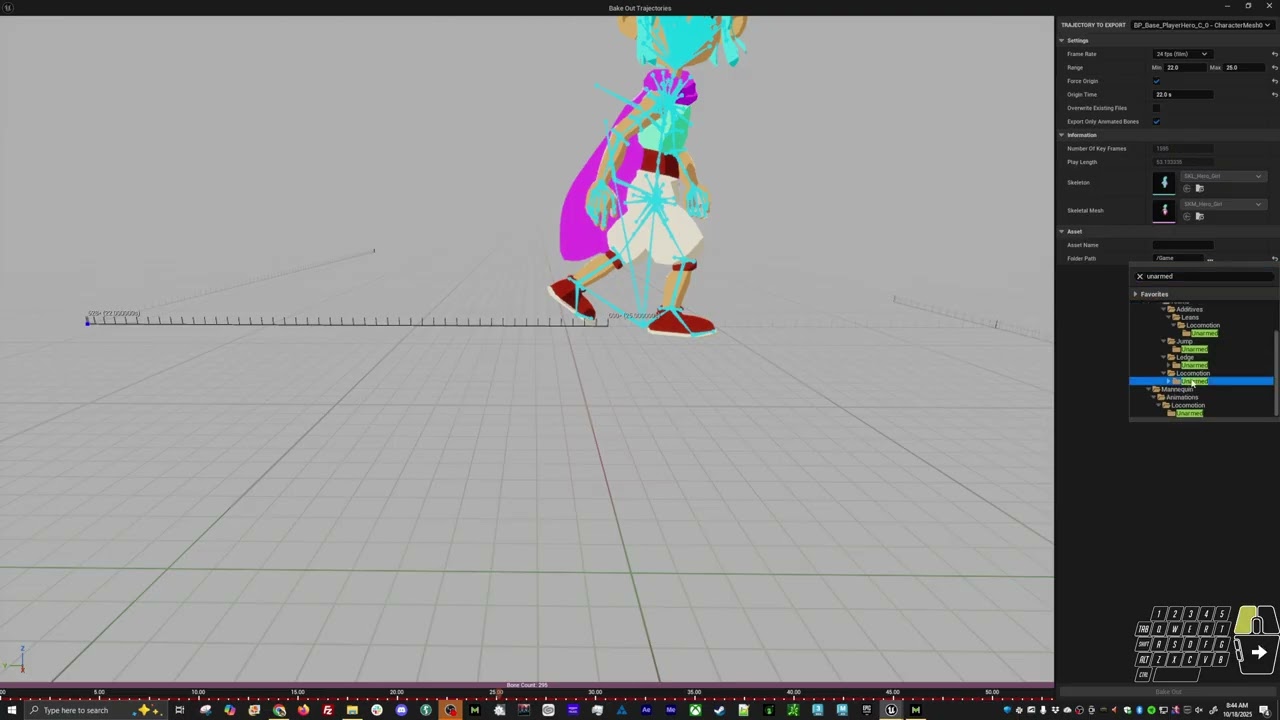 Player Walk Animation Set UE5.6 Control Rig - 17 - Trajectory Tools Plugin Rewind Debugger Bake Anim
