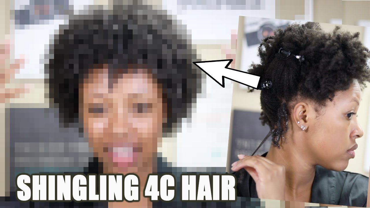 SHINGLING MY 4C HAIR FOR THE FIRST TIME.. you guys made me do this lol
