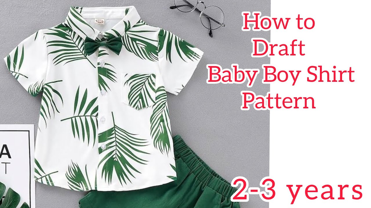 How to Draft Baby boy Shirt pattern | Baby boy shirt cutting and stitching | Boy shirt block pattern