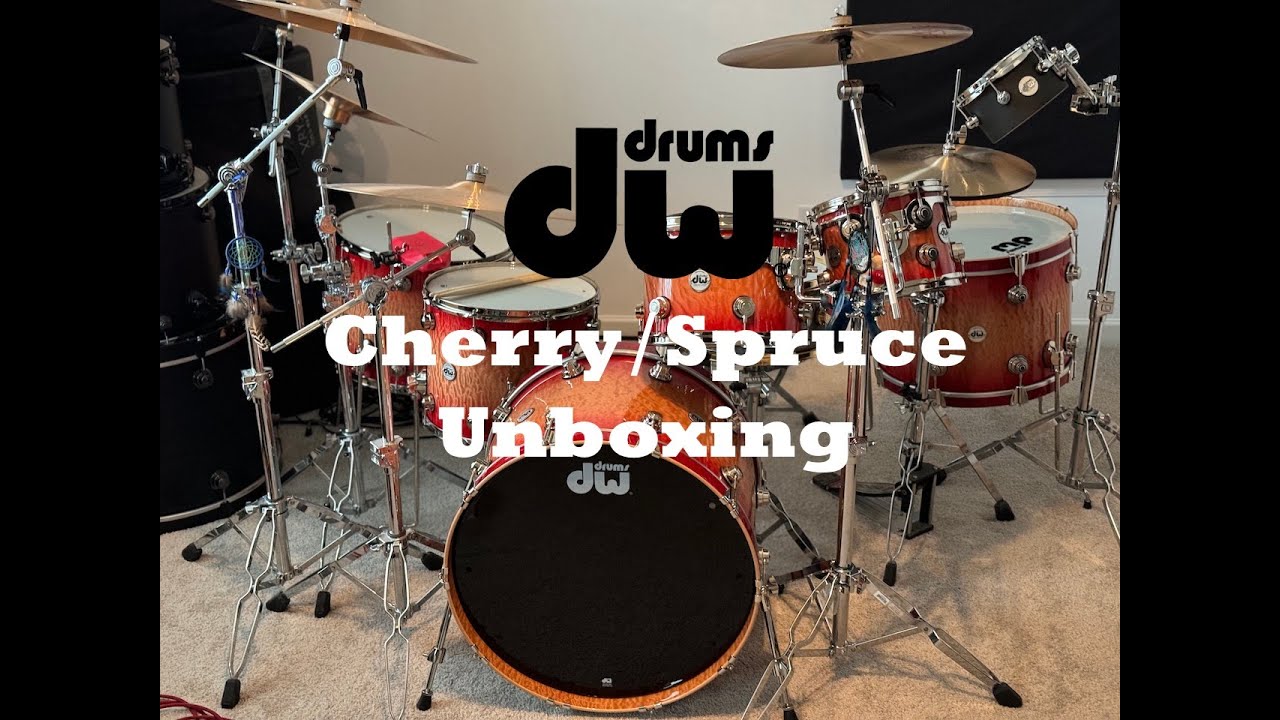 DW Drums Collector's Exotic Quilted Moabi Cherry/Spruce Unboxing & Demo