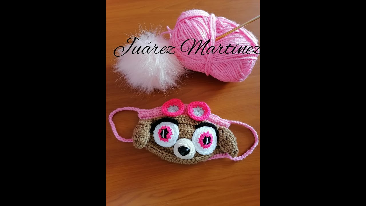 😍🐶mascarilla cubrebocas de SKYE  de  paw patrol tejida a crochet 😍🐶