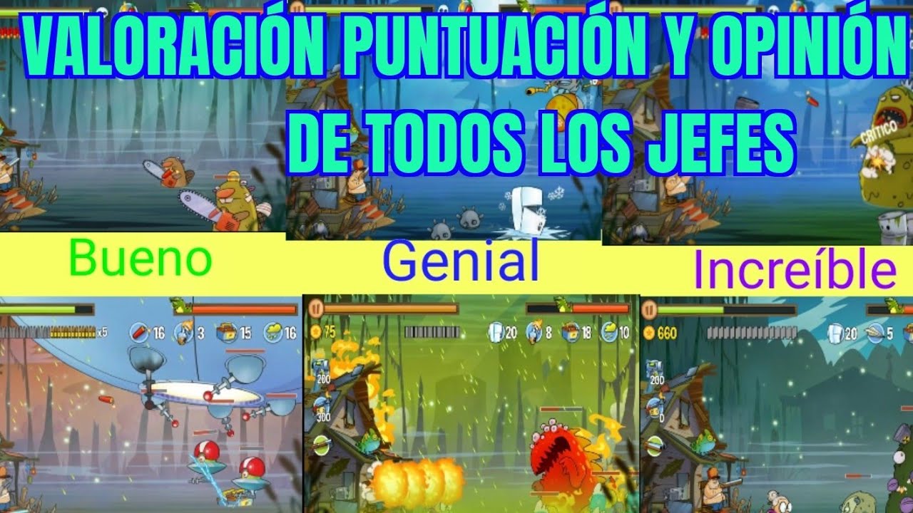 Valoración , opinión y puntuación de cada batalla contra cada jefe de Swamp Attack