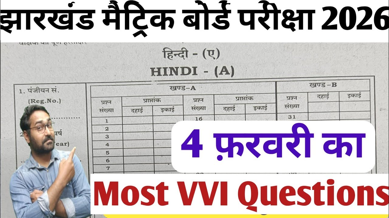 हिन्दी का सबसे महत्वपूर्ण प्रश्नपत्र | Class 10th Hindi Most Important Questions Jac Board