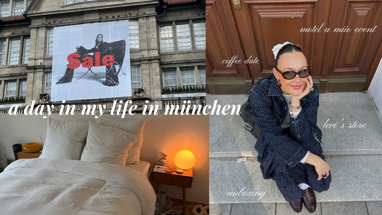 a day in my life in münchen I work for levi's, coffee date with mark, unboxing, motel a miio event