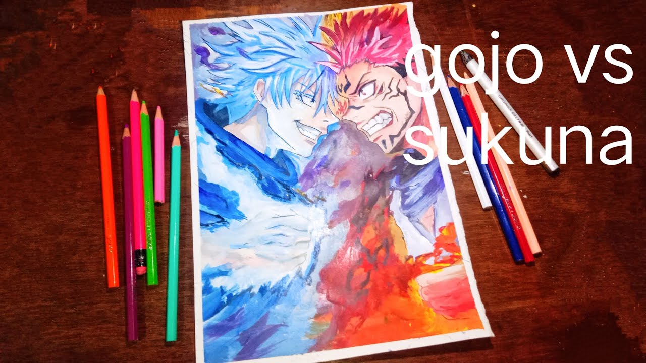 Gojo Vs Sukuna fight painting | acrylic colour painting of JUJUTSU KAISEN 
