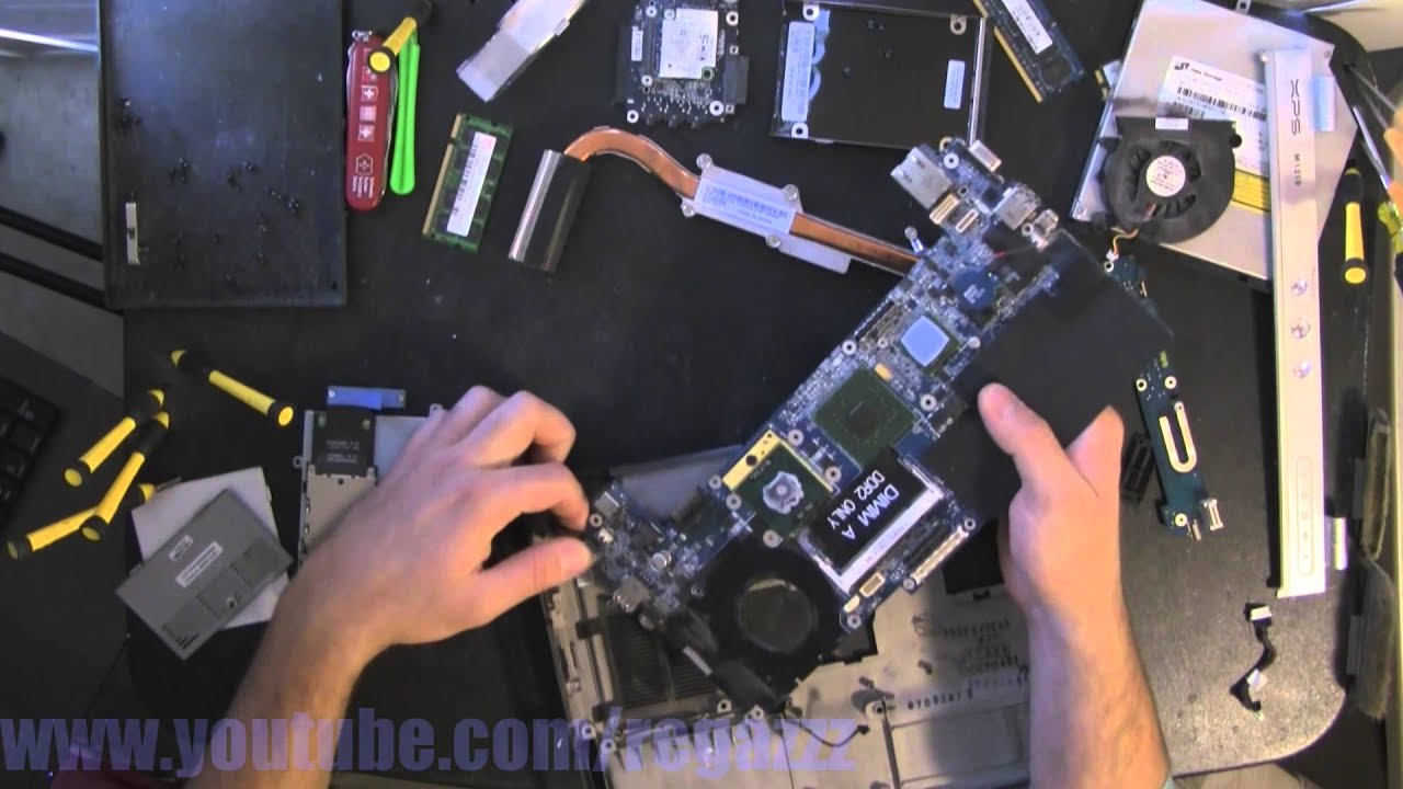 DELL XPS M1210 take apart video, disassemble, how to open disassembly