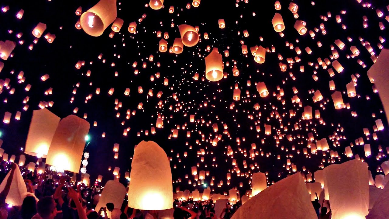 Loy Krathong Lantern Festival Chiang Mai Thailand Gopro Hero3+