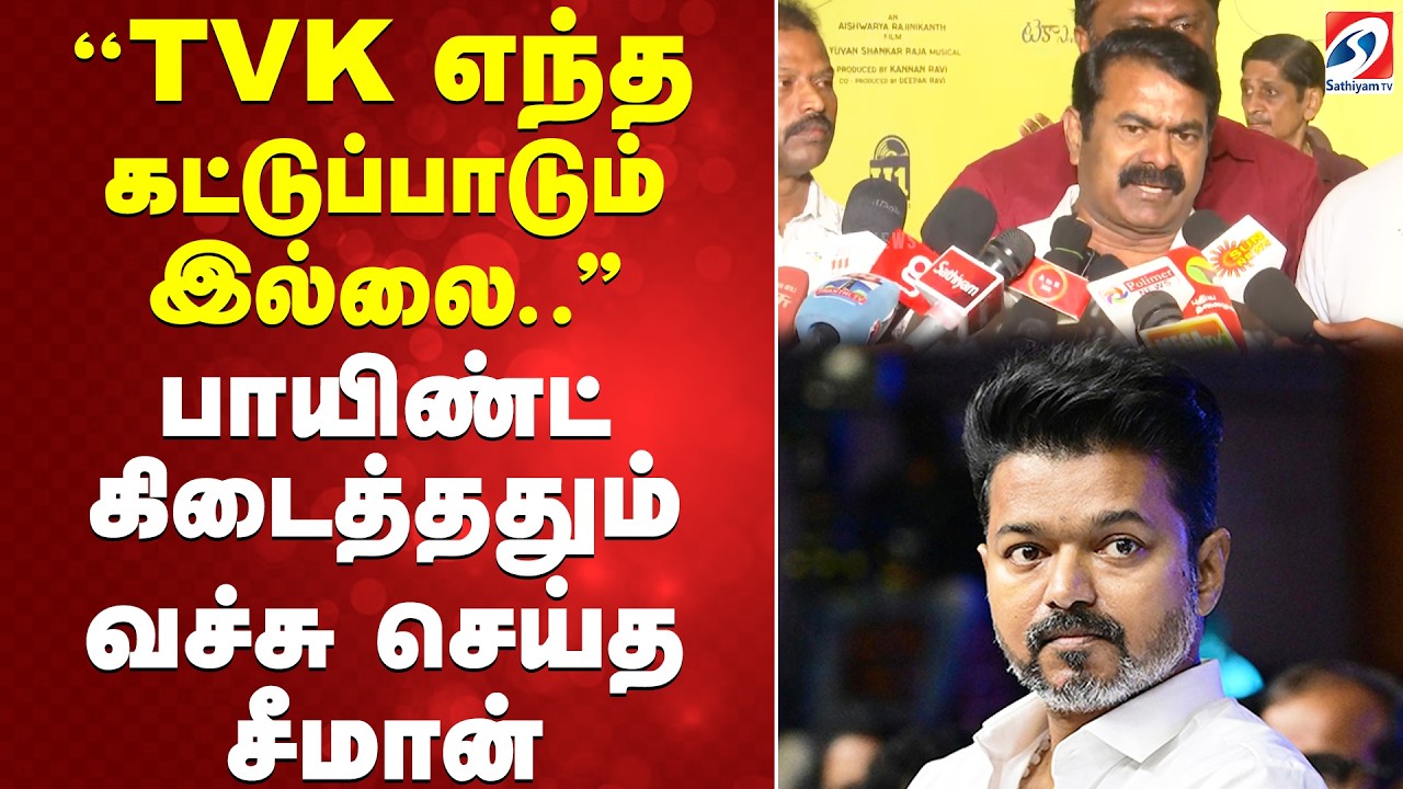 TVK Vijay | Seeman | ''TVK எந்த கட்டுப்பாடும் இல்லை..'' பாயிண்ட் கிடைத்ததும் வச்சு செய்த சீமான்