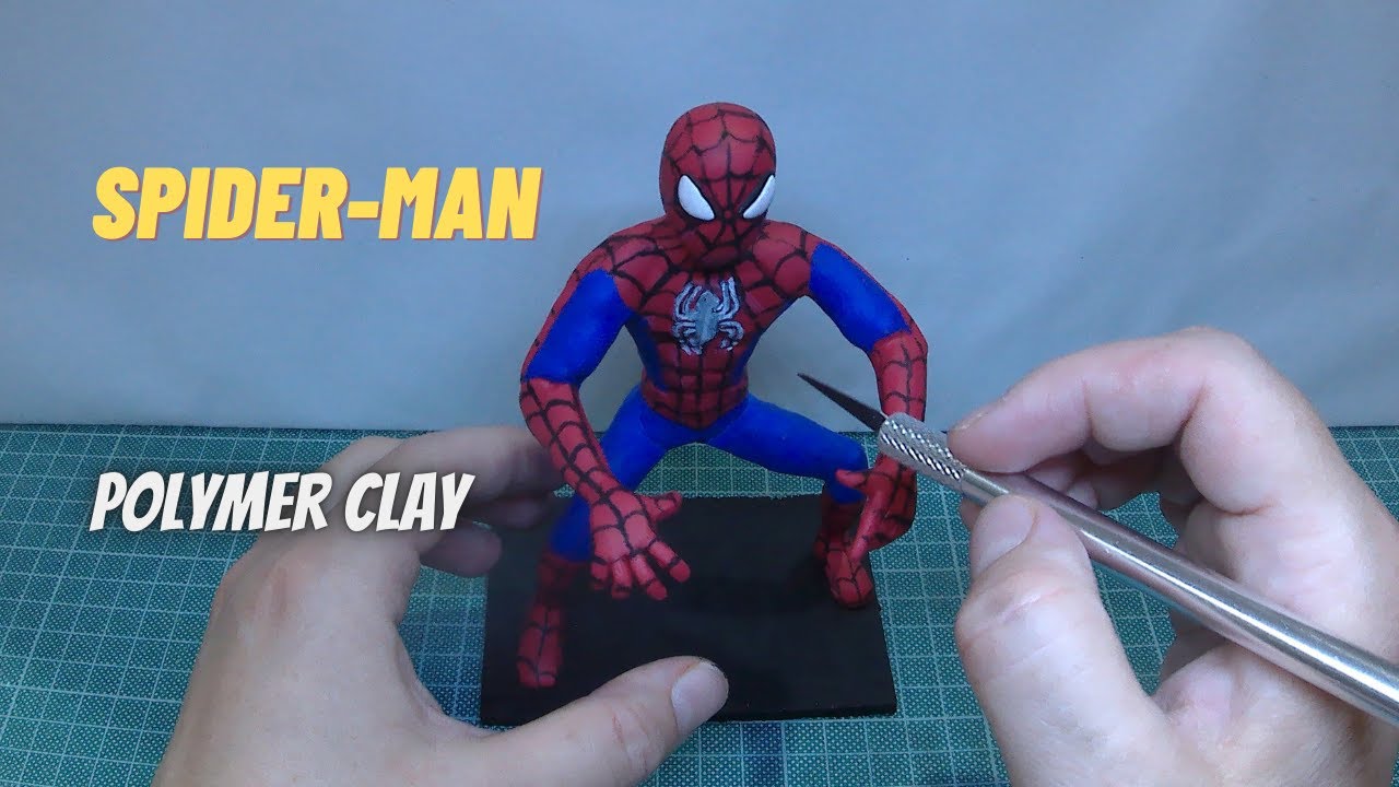 Spider-Man with Polymer Clay | Easy Diy | Clay Art - Vicky25Crafts