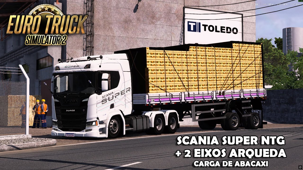SCANIA SUPER NTG DESCENDO O LITORAL NA 2 EIXOS ARQUEADA CAIXARIA DE ABACAXI (13T)  ETS2 V1.57