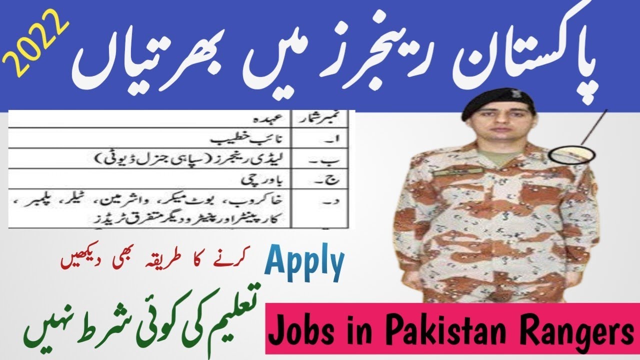 Jobs in Pakistan Rangers ||&bull;|| Government Jobs in Pakistan in 2022 &bull;&bull; Today New Jobs In Pakistan
