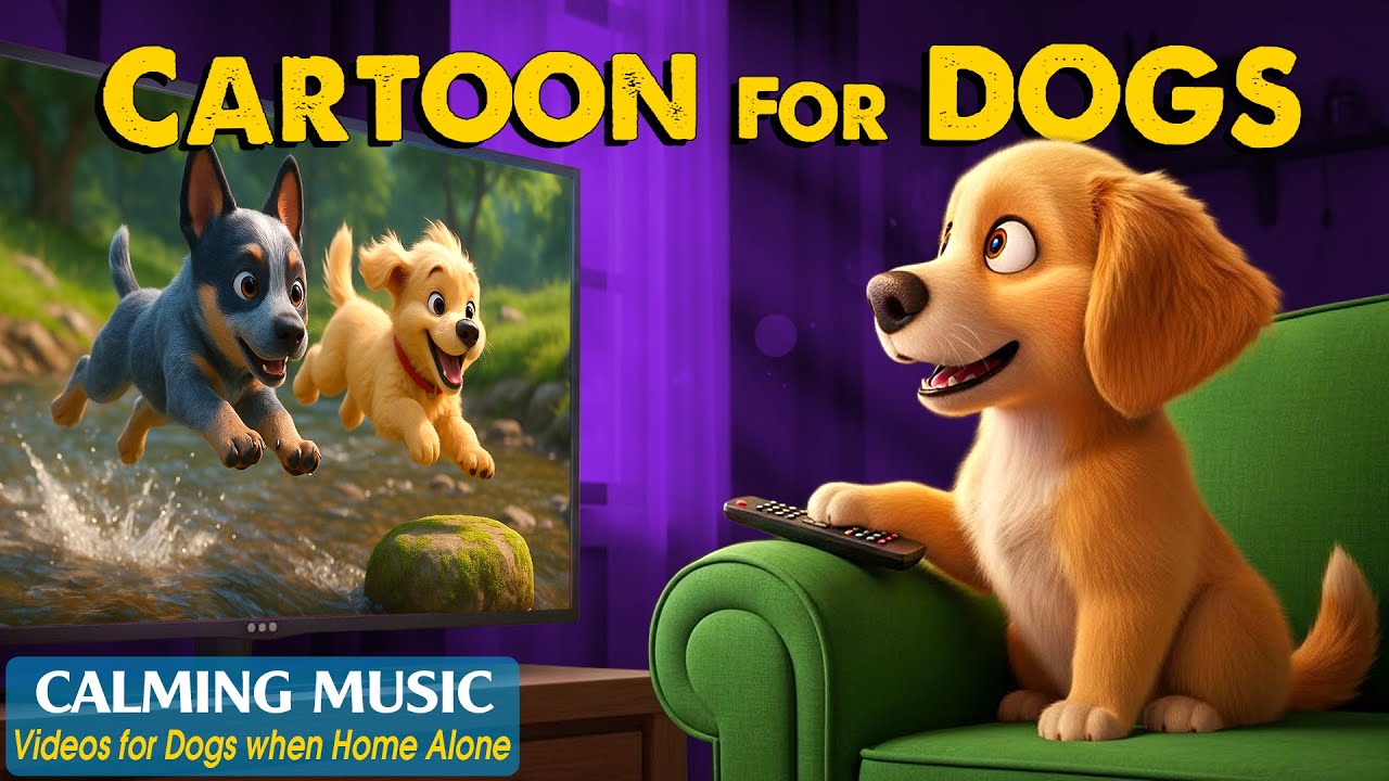Dog Cartoon with Music: All-Day Videos to Keep Dogs Happy & Relaxed When Home Alone – Music for Dogs