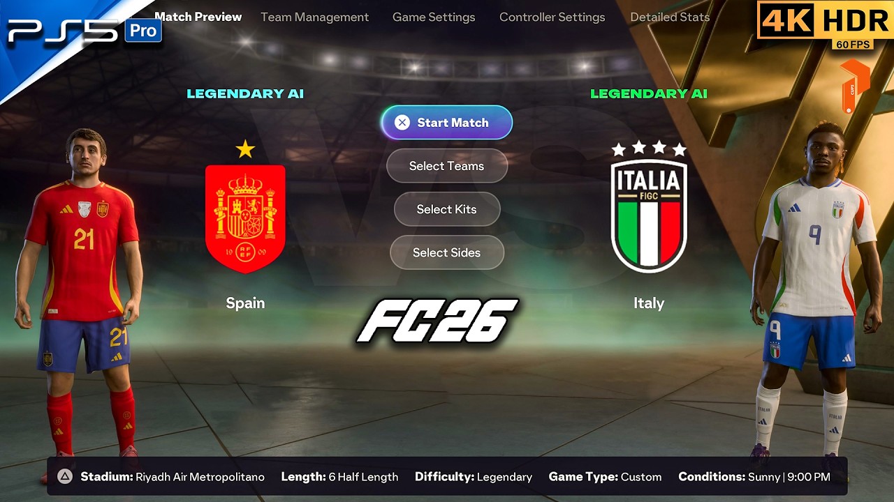 Amazing Goals & Skills – Spain vs Italy | FC 26 PS5 4K HDR #fc26 #ps5 #football #4k #viral #fyp