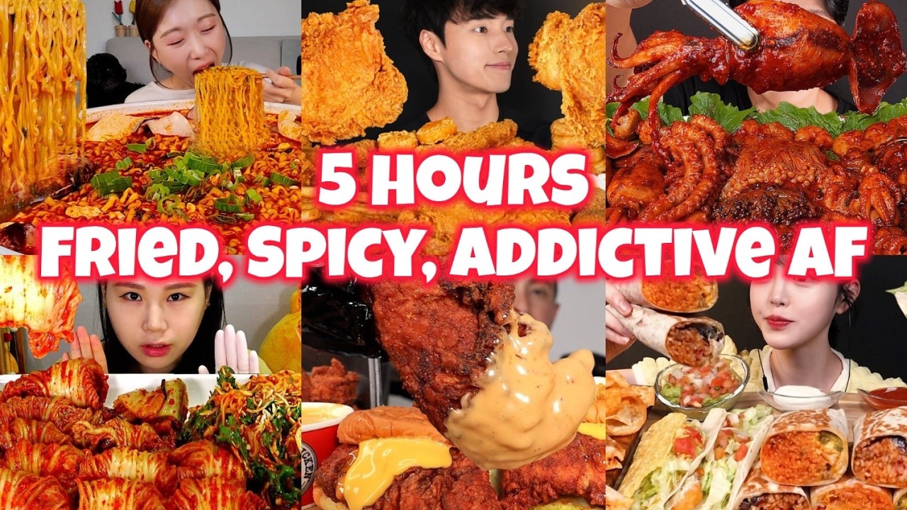 5 Hours of The Ultimate FAST FOOD Buffet ASMR 🍗🍝🌮 |  Viral Big Bites Sounds
