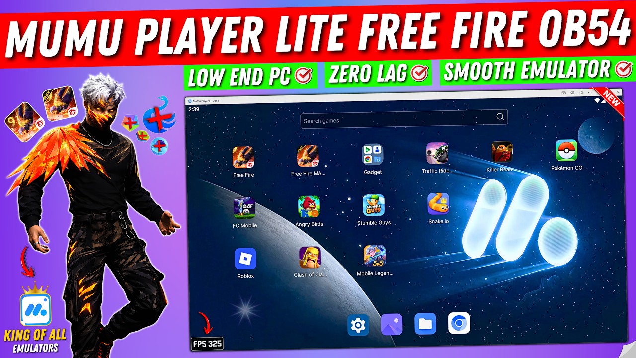 MuMu Player Lite New Emulator for Free Fire OB54 Update | 2026 Best Android Emulator for Low End PC