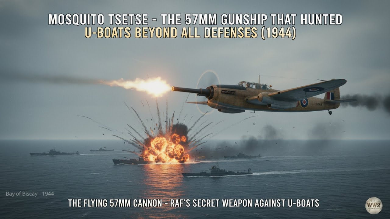 Mosquito Tsetse – The 57mm Gunship That Hunted U-Boats Beyond All Defenses | WW2 Military History
