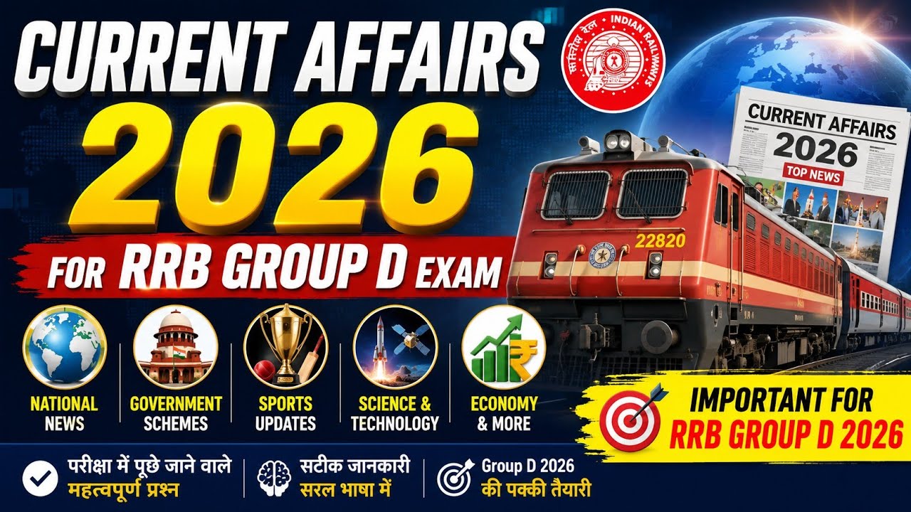 RRB Group D 2026 | Top 30 Current Affairs 2026 | Most Important Current Affairs | MCQ MASTERING