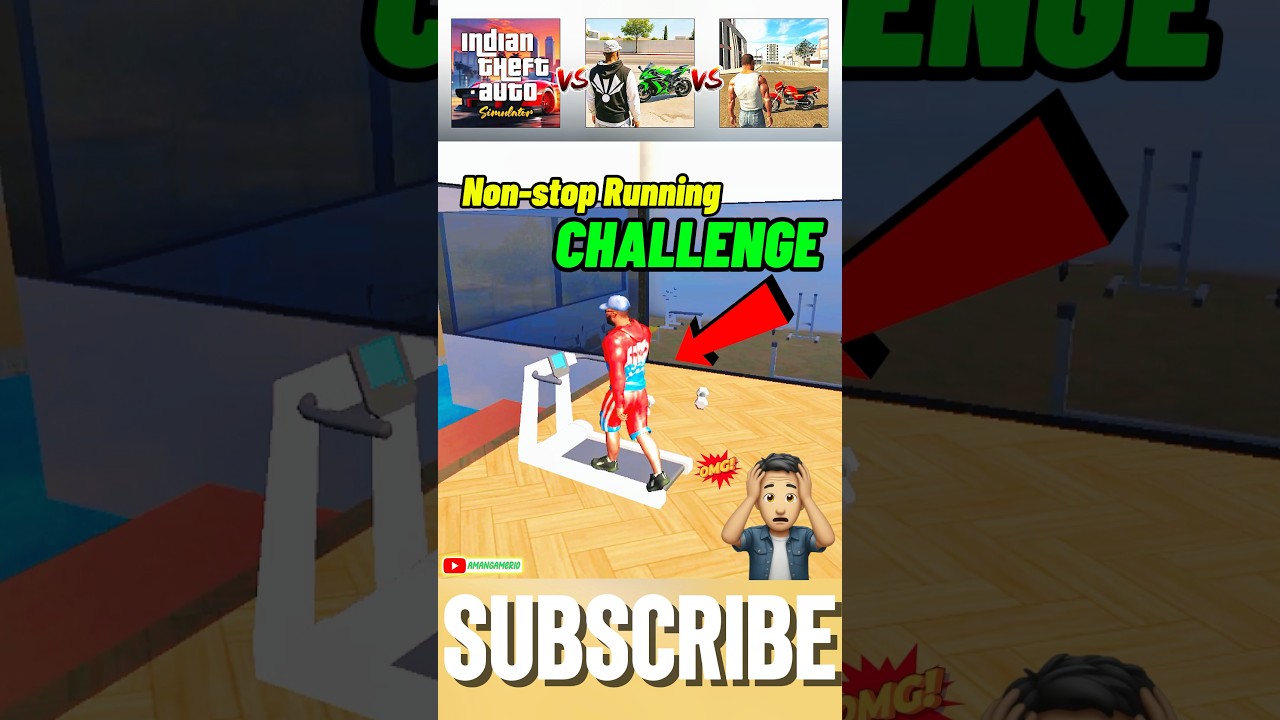 🤯Non-stop Running Challenge In Traidmil In Indian bikes driving 3d Vs Indian Theft Auto Simulator 🚀