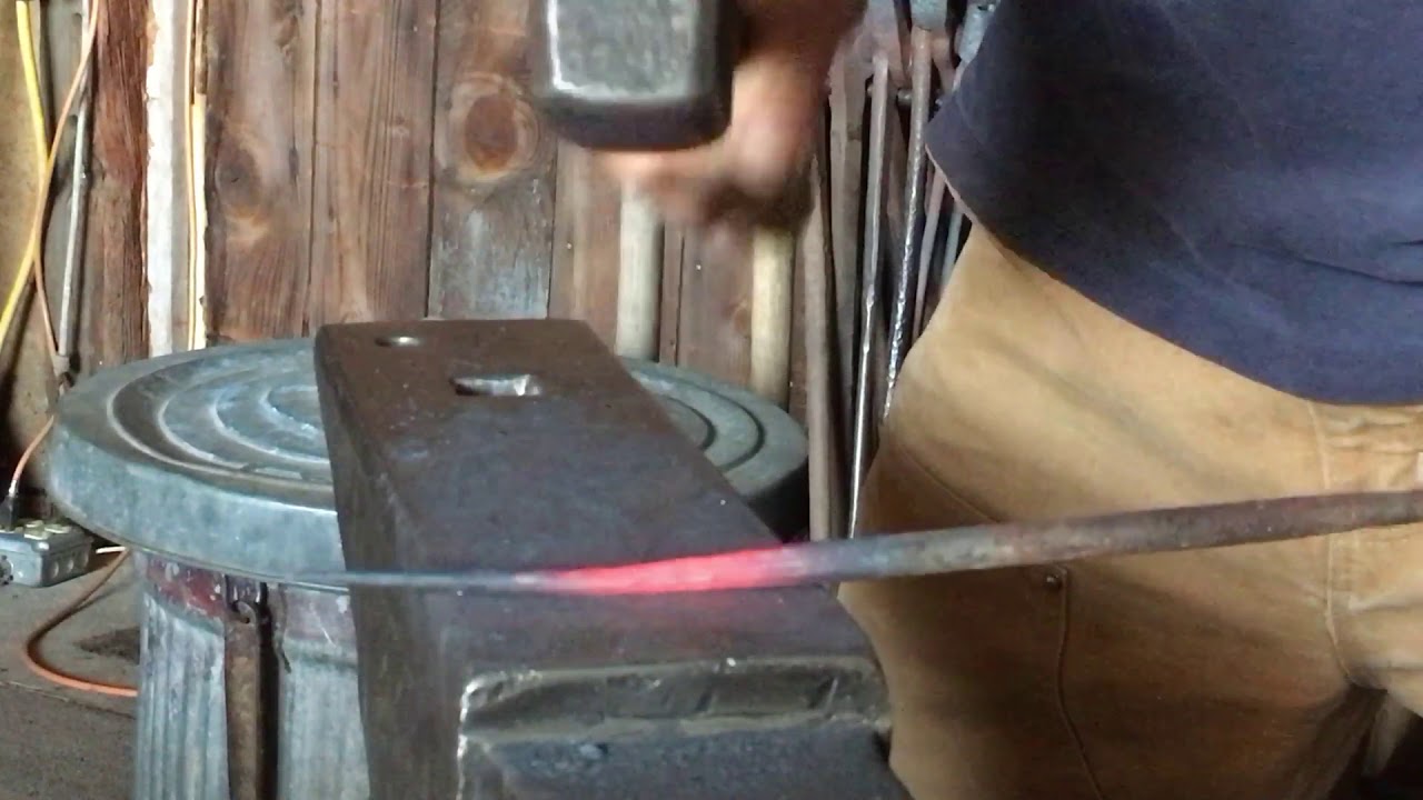 Tapering round and square rod and quickly turning it into a hook