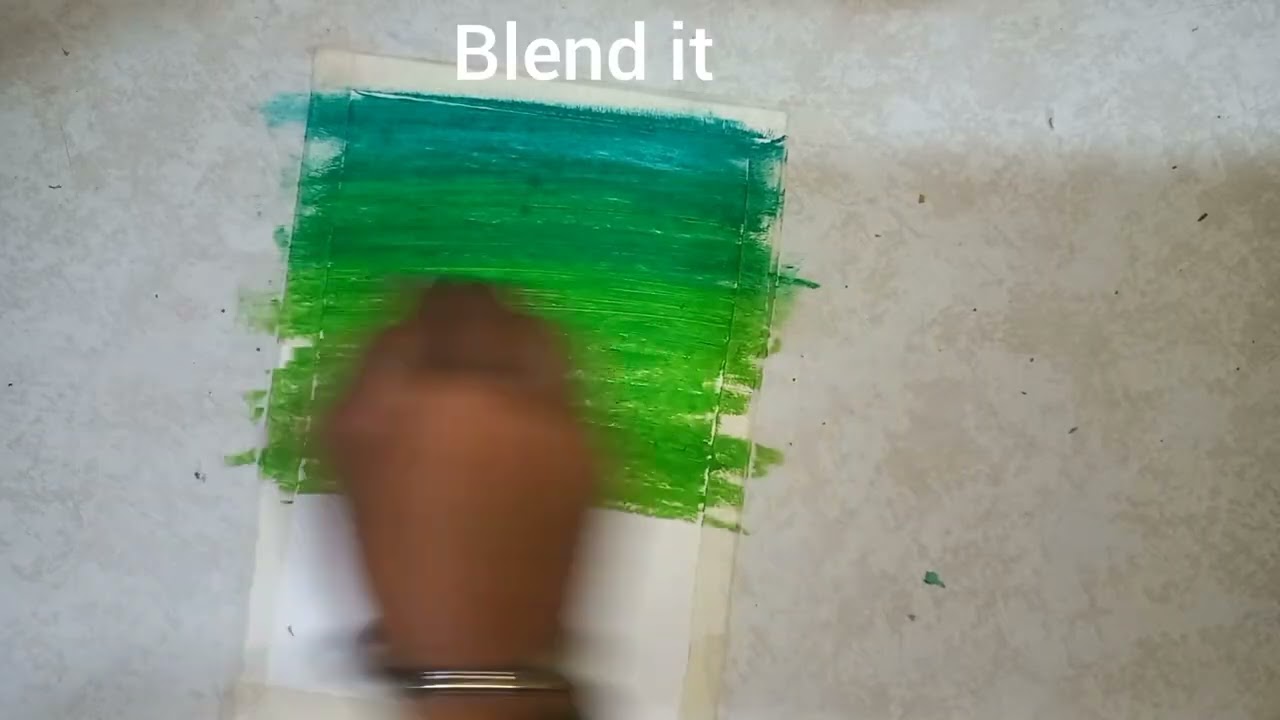 Green oil pastle art 