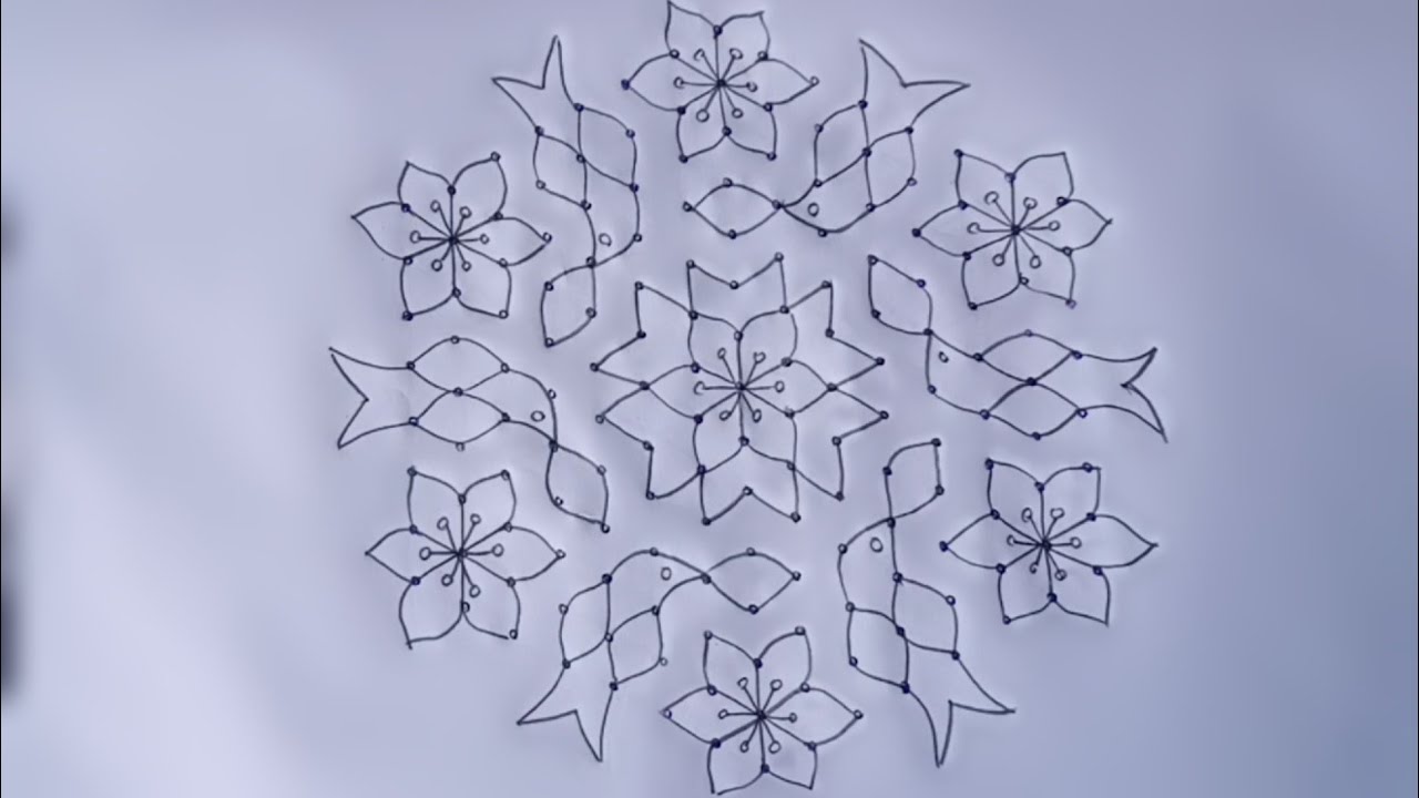 15*8 dots beautiful parrot rangoli||simple rangoli||15 chukkala muggulu||Pulli kolam||BY MY RANGOLI