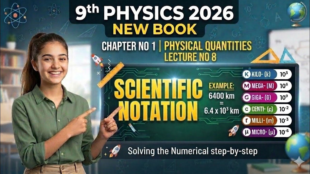9th physics 2026 new book | chapter no 1 physical quantities lecture no 8 topic Scientific Notation