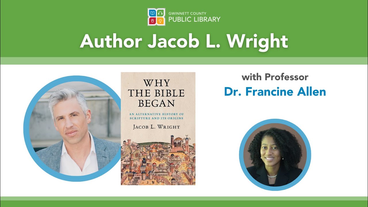 Author Talk with Jacob L. Wright | Why The Bible Began