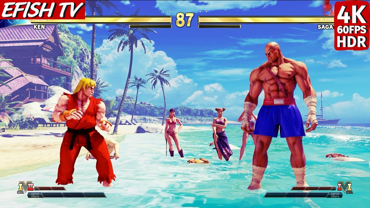Ken vs Sagat (Hardest AI) - Street Fighter V