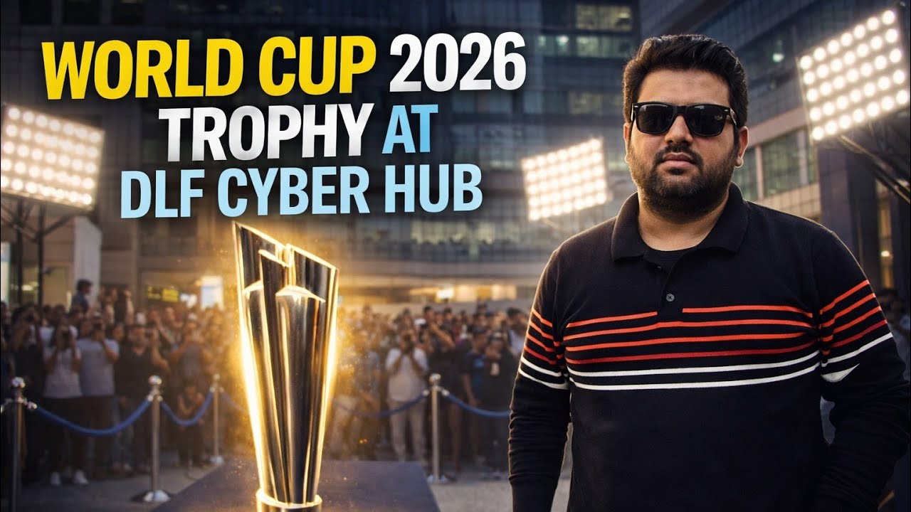 ICC T20 World Cup Trophy LIVE at DLF Cyber Hub 😱 | Fans Go Crazy! 2026 full vlog 