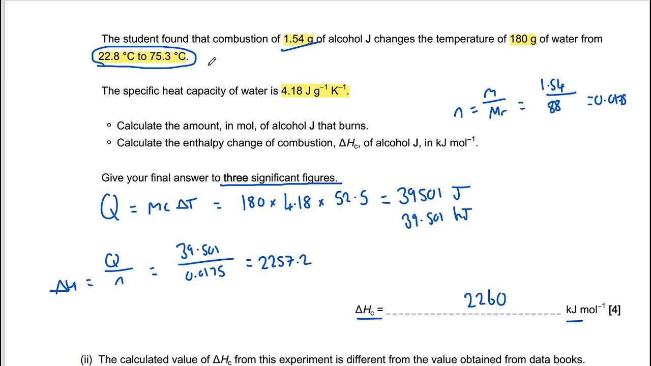 Enthalpy AS Level Exam Technique