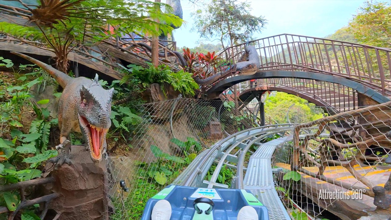 Dinosaur Gorge Mountain Coaster & Glass Bridge with Dinosaurs!