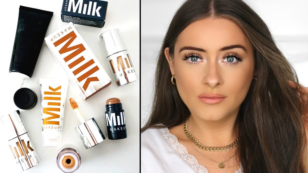 TRYING NEW MILK MAKEUP | SCULPT STICK, BIONIC BRONZER & FUTURE FLUID CONCEALER