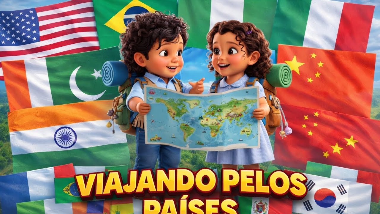 Viajando pelos países - música infantil dançante 🇳🇬🇵🇰🇮🇹🇮🇳🇺🇸🇨🇳🇧🇷