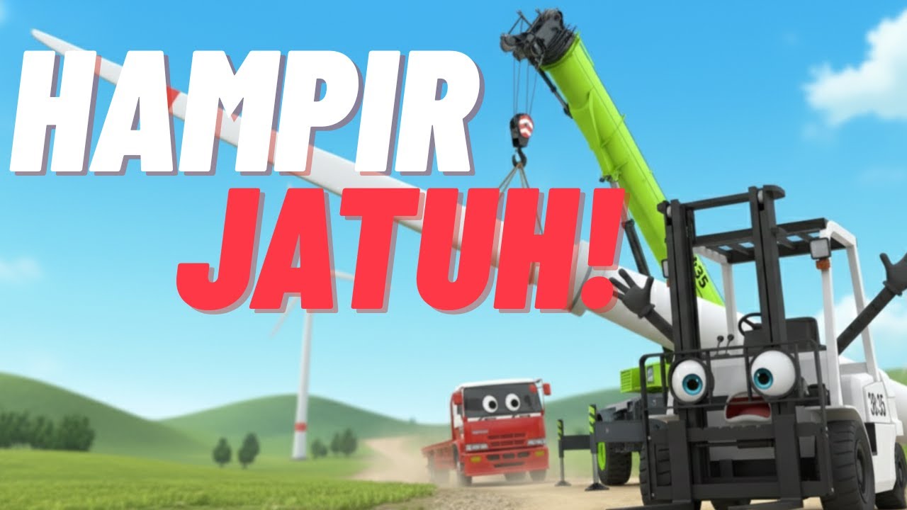 Hampir Jatuh❗😱 Cerry Crane & Teman-Teman Selamatkan Turbin Angin❗